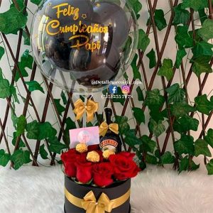 Ancheta de rosas con Baileys